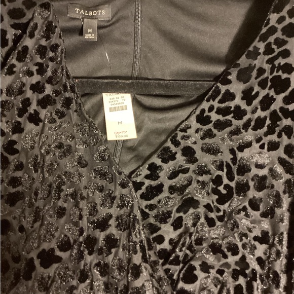 Talbots Cheetah velvet like print dress Med - Picture 5 of 9